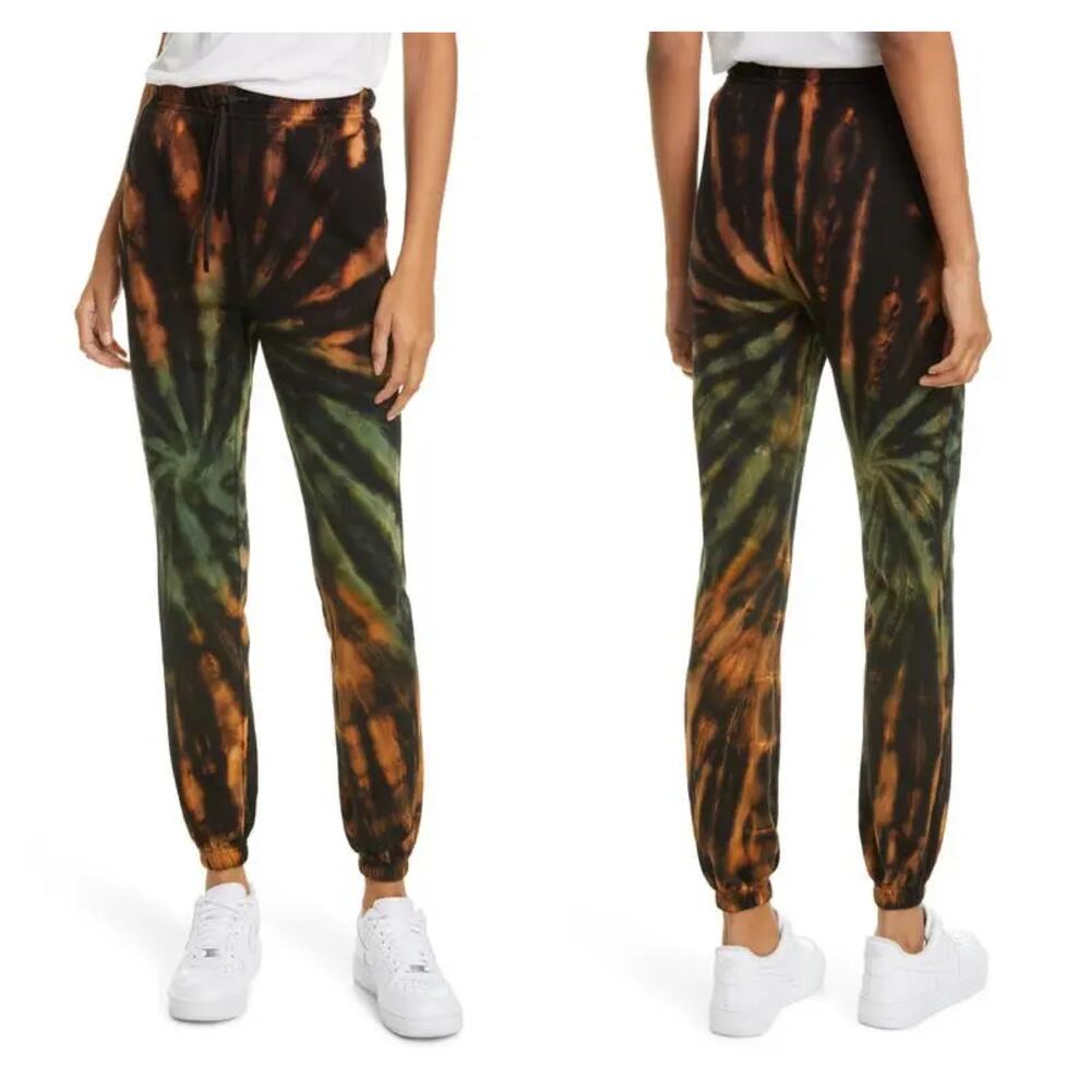 COTTON CITIZEN Milan Sweatpants Small Black Tie Dye Multi Jogger Cozy Comfort